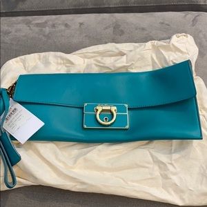 Salvatore Ferragamo Lock Afef Clutch NEW